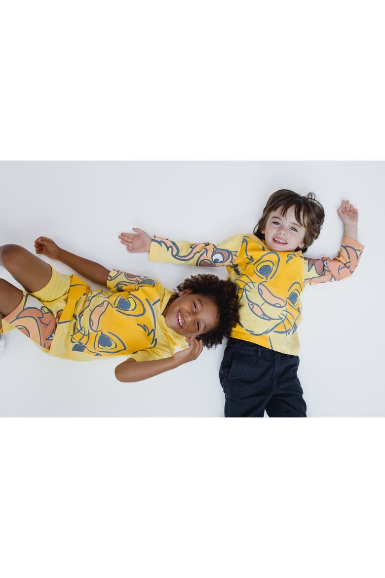Lion King 2-Piece Hooded Tee and Shorts Set, Alternate, color, Simba Timon Yellow