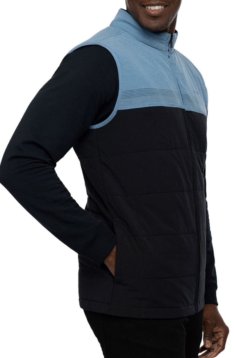 TravisMathew Todos Santos Colorblock Vest, Alternate, color, Heather Mid Blue