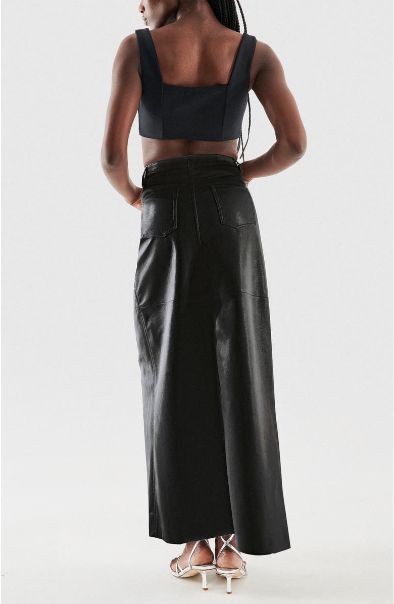 AS by DF Imogen Recycled Leather Skirt, Alternate, color, Black