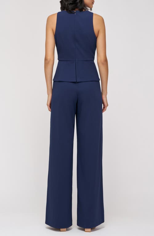 Js Collections Calista Sleeveless Peplum Jumpsuit In Deep Navy