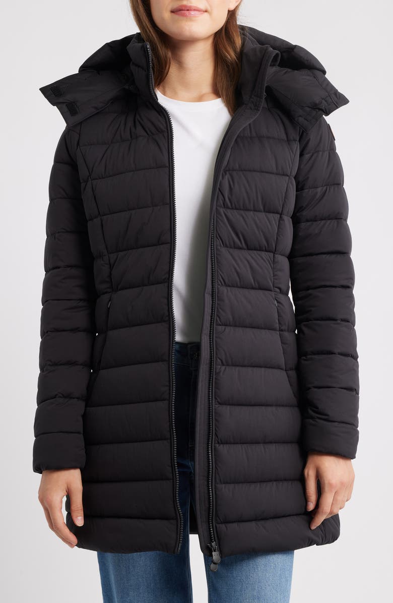 Save The Duck Dorothy Water Resistant Quilted Puffer Coat, Alternate, color, Black