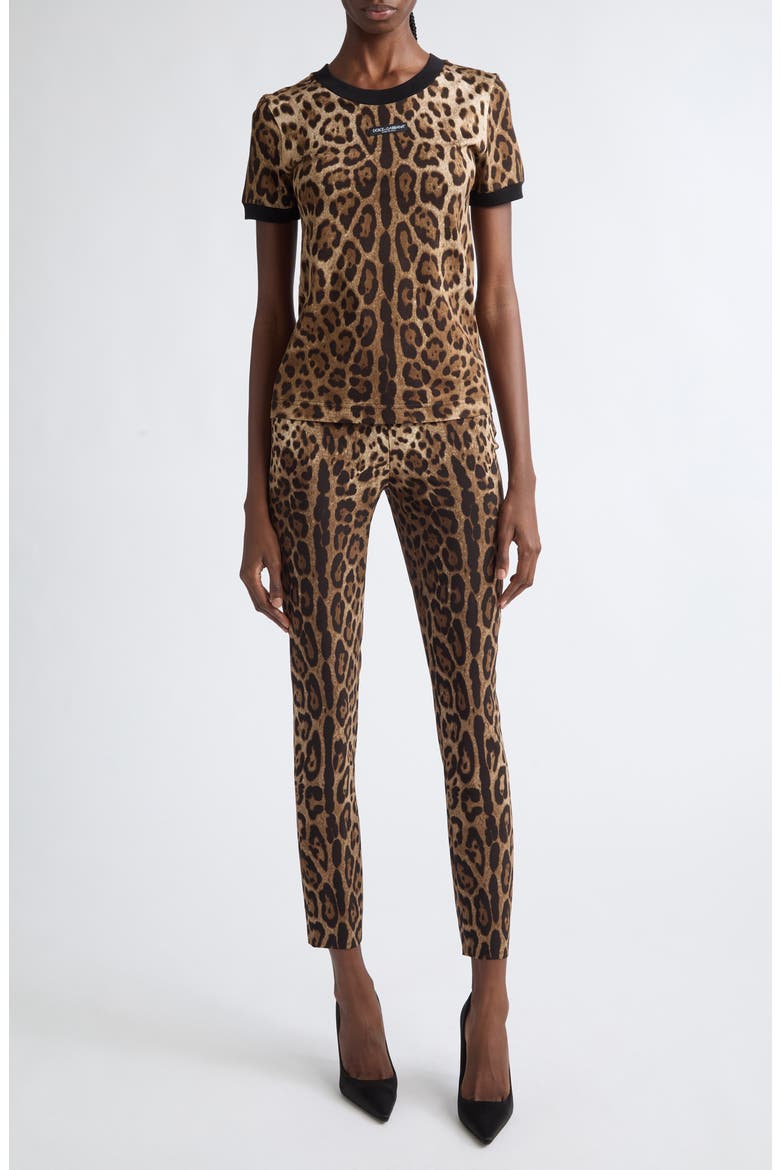 Leopard Print Stretch Cady Leggings, Alternate, color, LEO NEW