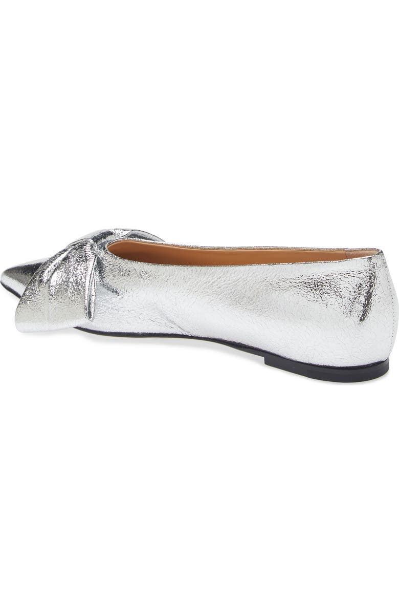 Dear Frances Bow Pointed Toe Flat, Alternate, color, Silver