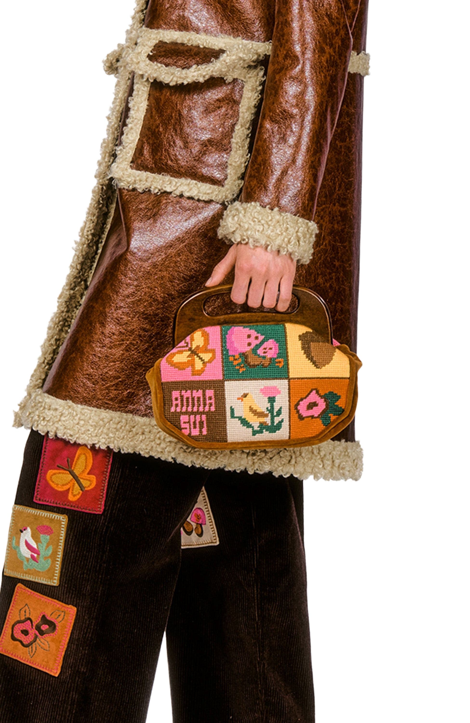 Anna Sui Needlepoint and Velveteen Purse, Alternate, color, 