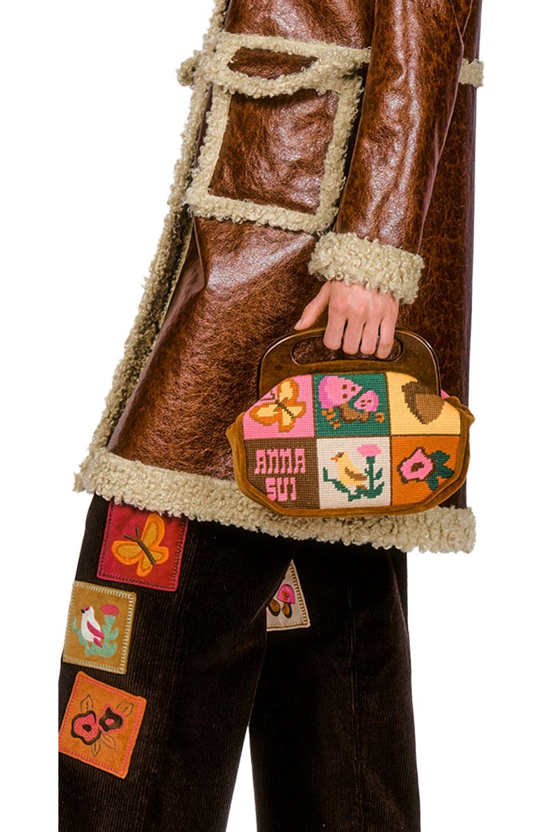 Anna Sui Needlepoint and Velveteen Purse, Alternate, color,