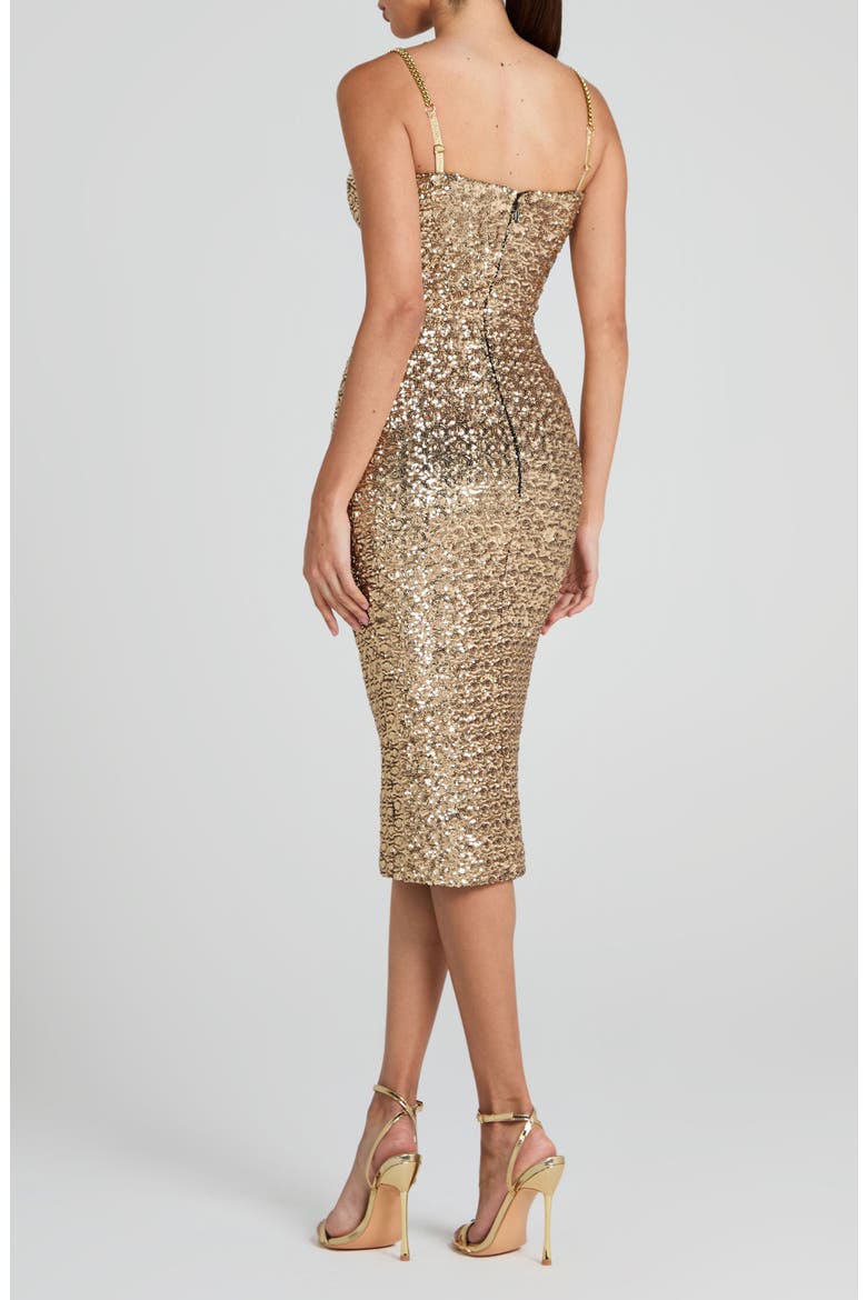 Nina Sequin Body-Con Cocktail Dress, Alternate, color, GOLD