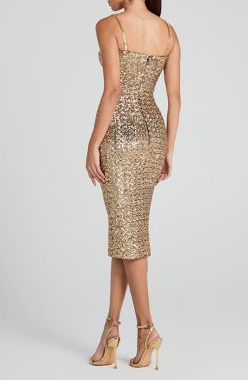 Nina Sequin Body-Con Cocktail Dress