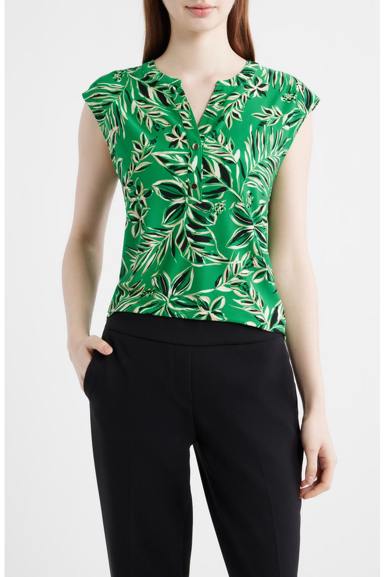 Tropical Print Dolman Sleeve Top, Main, color, TROPICAL GREEN MULTI