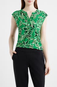AK ANNE KLEIN Tropical Print Dolman Sleeve Top