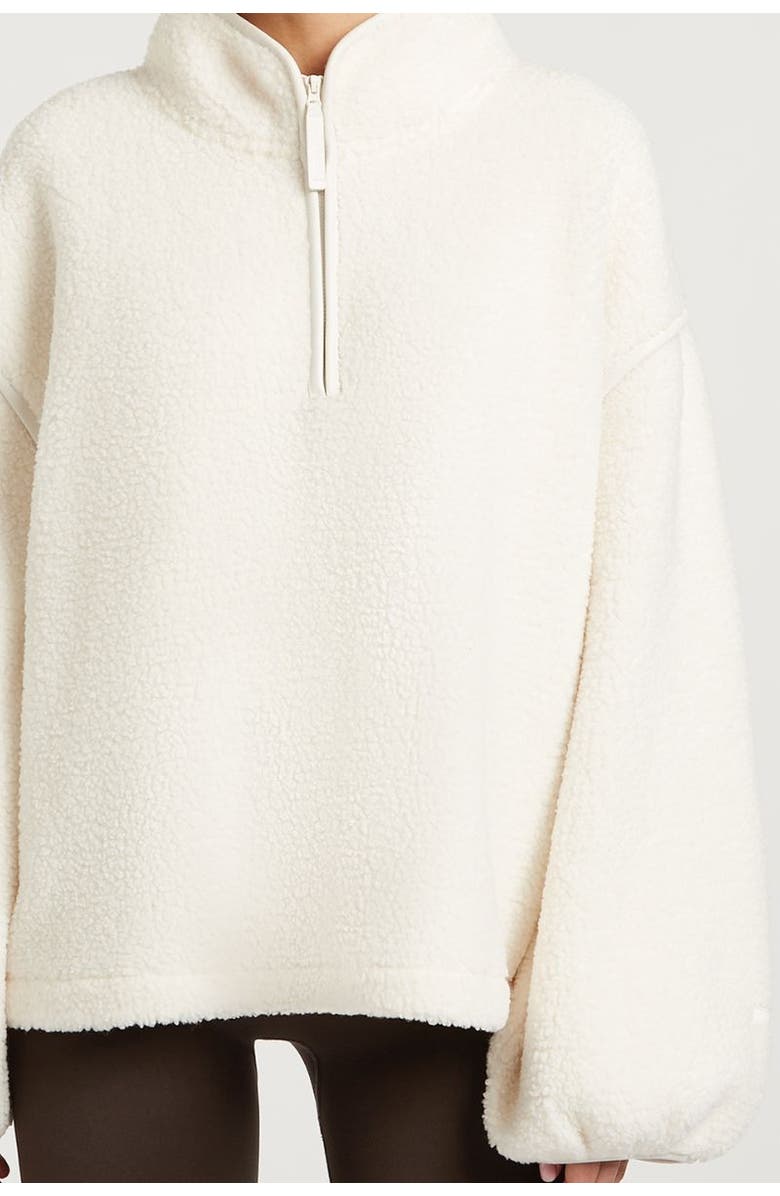 4TH ARQ Sloane Borg Half-Zip Loose Fit Fleece, Alternate, color, Cream