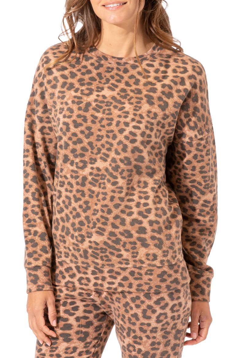 Cathy Leopard Oversize Sweatshirt, Main, color, NEUTRAL MULTI