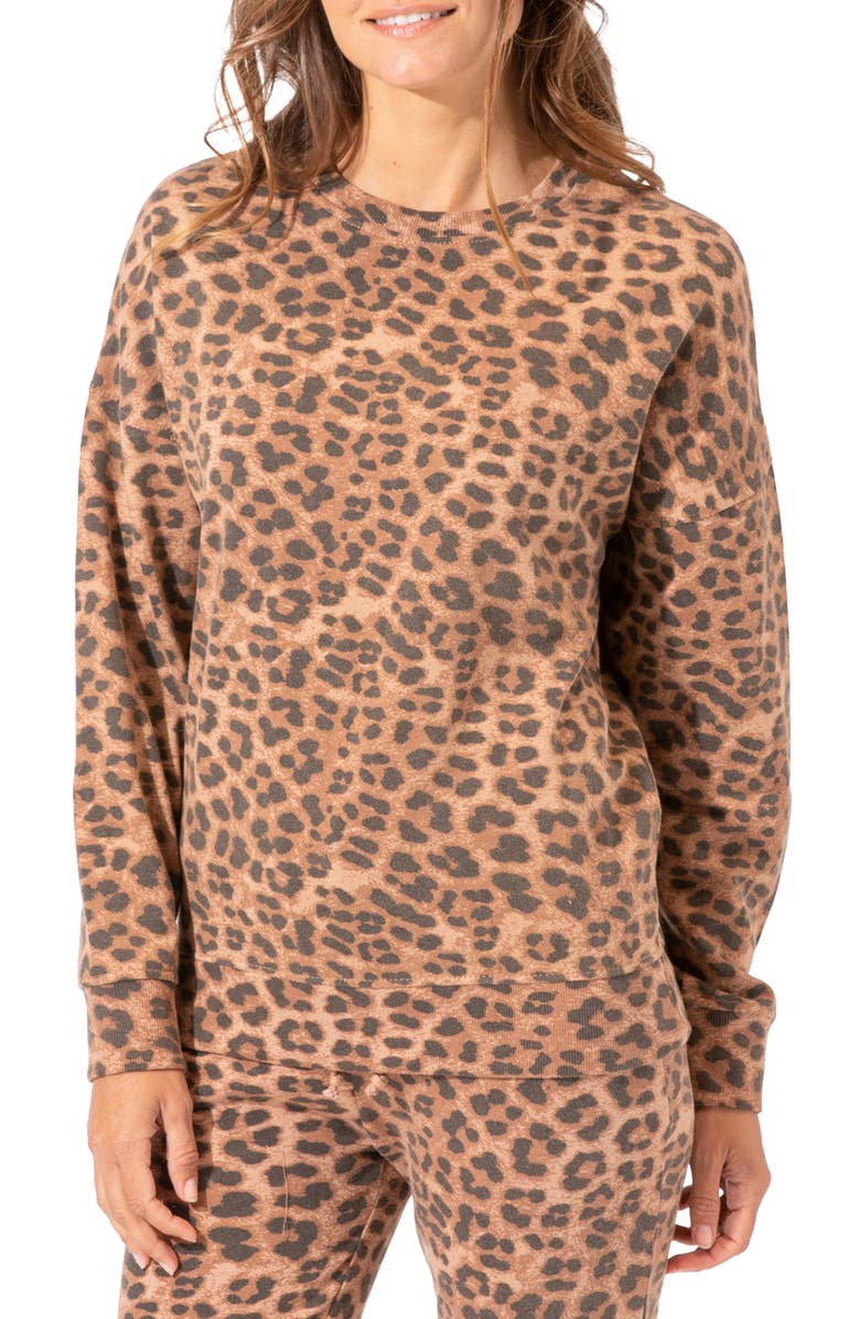 Threads 4 Thought Cathy Leopard Oversize Sweatshirt, Main, color, Neutral Multi