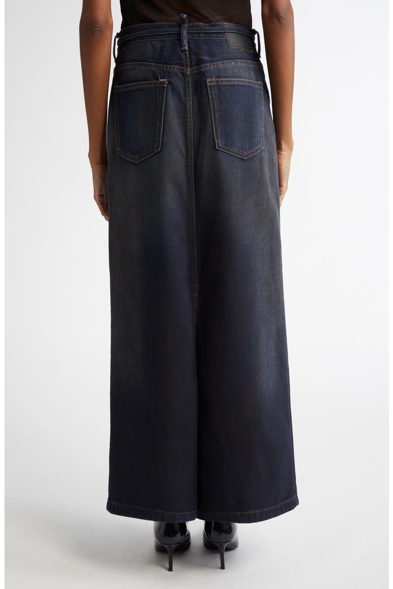 Talia Darkside Belted Denim Maxi Skirt, Alternate, color, DARK BLUE