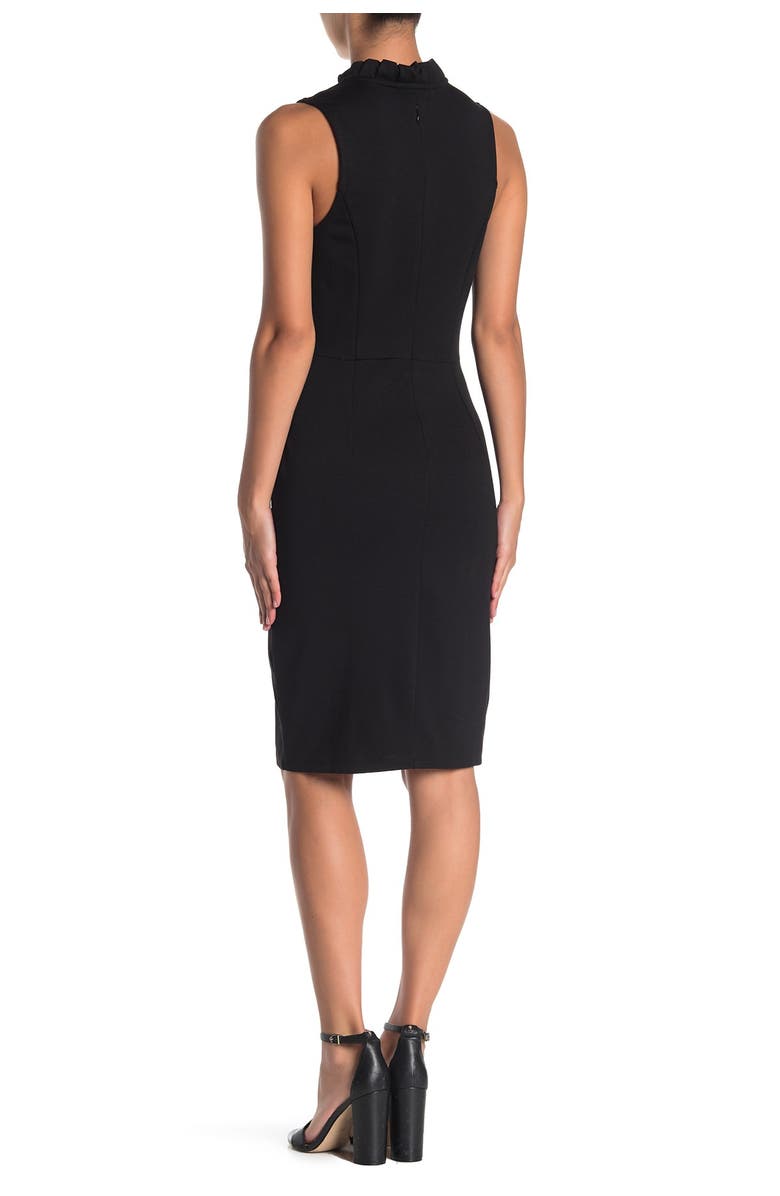 MAX AND ASH Split Neck Ruffle Trim Bodycon Dress, Alternate, color,