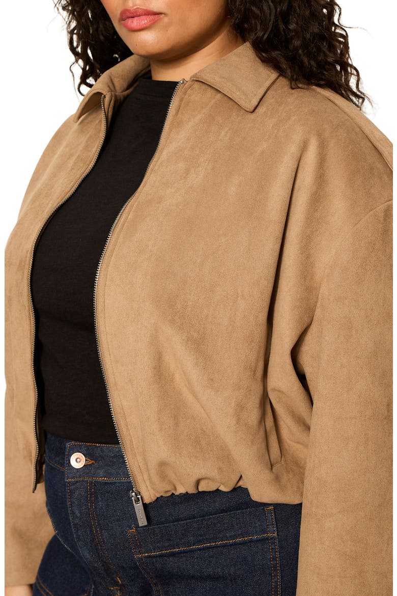 Takeoff Faux Suede Jacket, Alternate, color, ALMOND