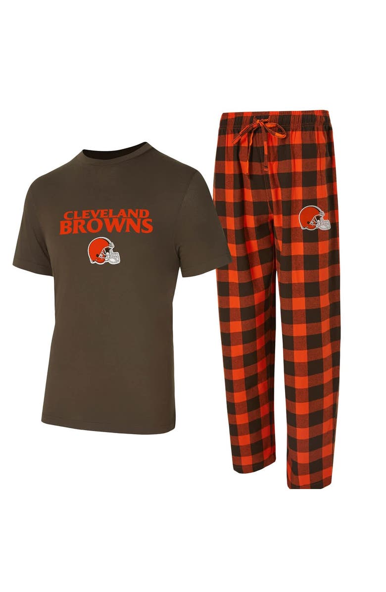 CONCEPTS SPORT Men
s Concepts Sport Brown/Orange Cleveland Browns Avondale T-Shirt
Flannel Pants Set, Main, color,