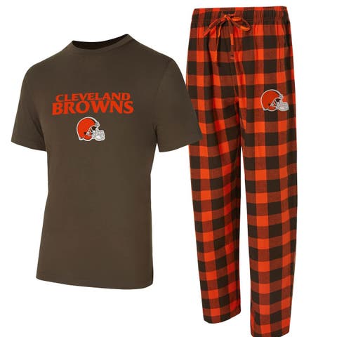 Men
s Concepts Sport Brown/Orange Cleveland Browns Avondale T-Shirt 
Flannel Pants Set