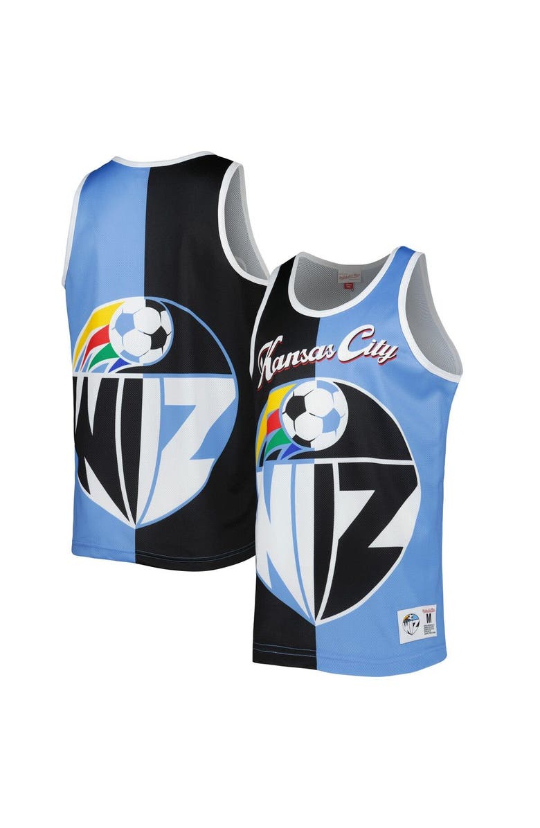Mitchell & Ness Men's Mitchell & Ness Black/Sky Blue Sporting Kansas City Sublimated Split Logo Tank Top, Main, color, Black