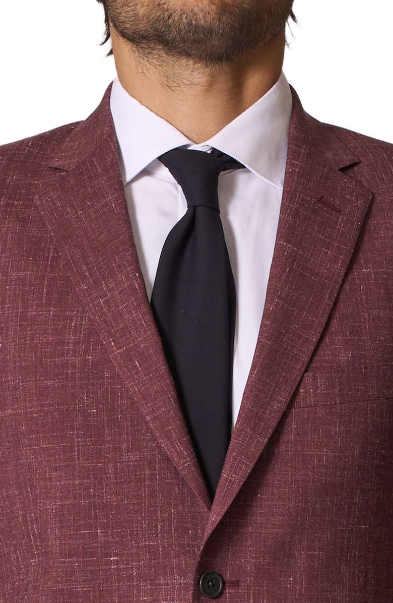 JB Britches Sartorial Classic Fit Wool & Linen Suit, Alternate, color, Plum