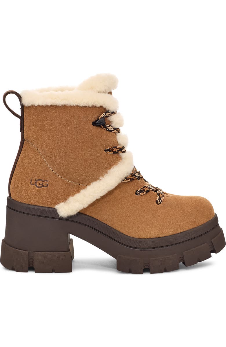 UGG<sup>®</sup> Brooklyn Water Resistant Hiker Boot with Genuine Shearling Trim, Alternate, color, Che
