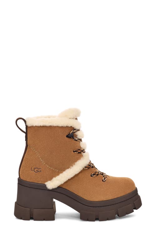Ugg ® Brooklyn Water Resistant Hiker Boot With Genuine Shearling Trim In Chestnut