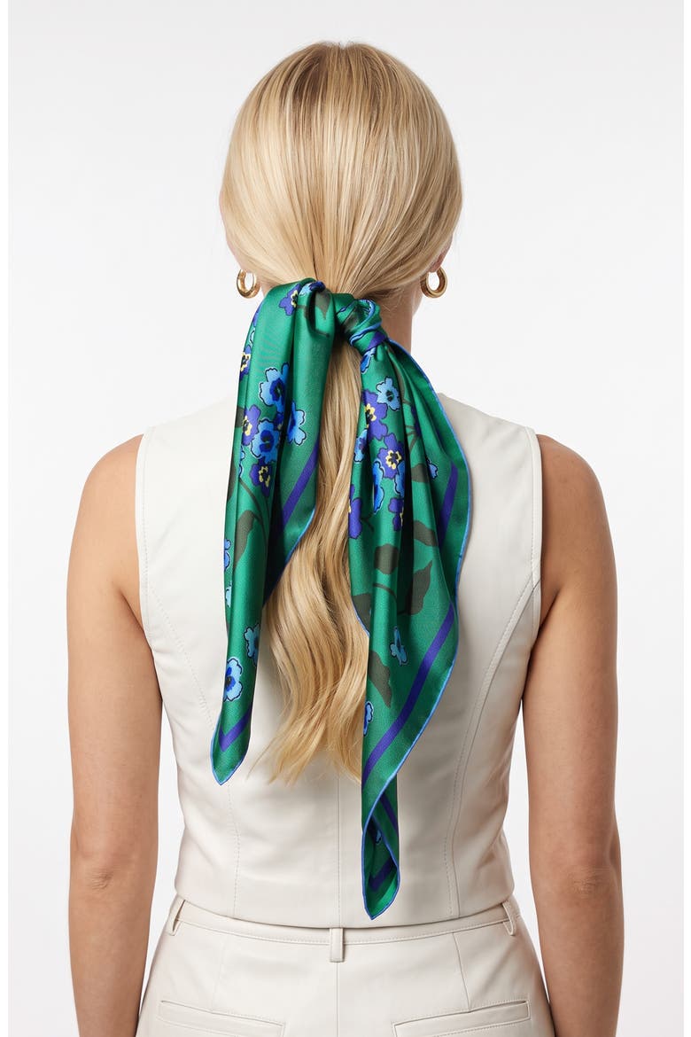 Emerald Echo Double Sided Silk Scarf, Alternate, color, Green