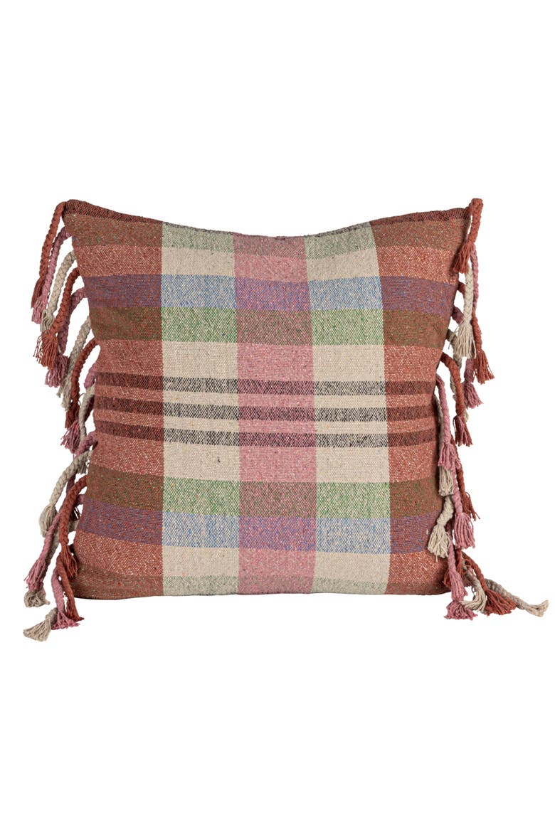 Highland Hearth Woven Plaid Pillow, Multicolor, Alternate, color, Blue