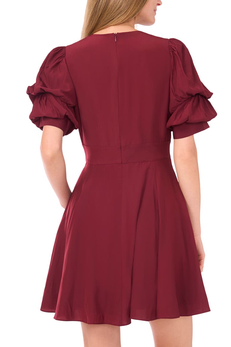 Puff Sleeve Minidress, Alternate, color, HIBISCUS