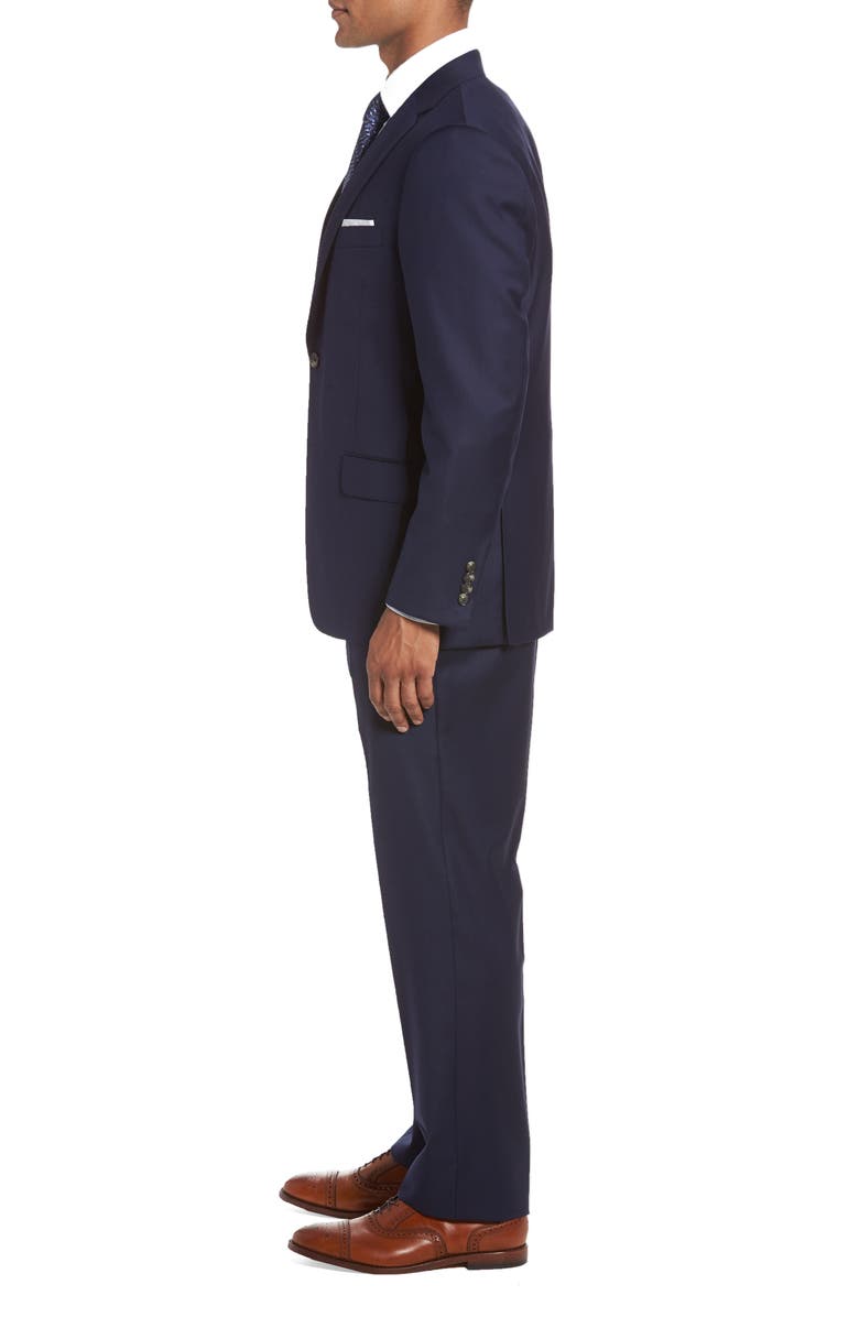 Hickey Freeman Classic B Fit Loro Piana Wool Suit, Alternate, color, 