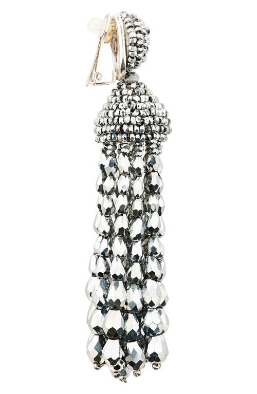 Oscar De La Renta Beaded Chandelier Clip-on Earrings In Metallic