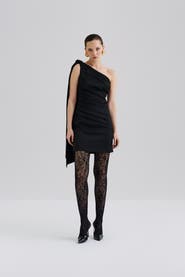 Malina Nelly Draped One Shoulder Mini Dress