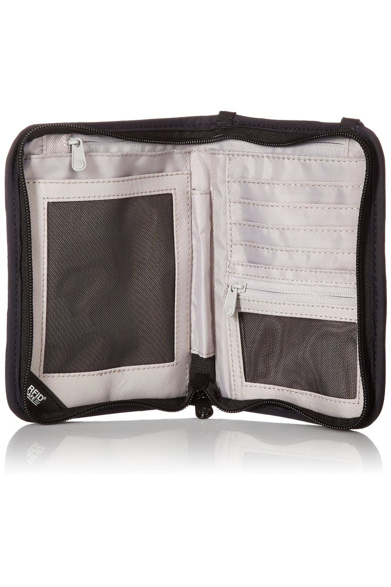 RFIDsafe V150 Anti theft RFID blocking compact organiser, Alternate, color, Black