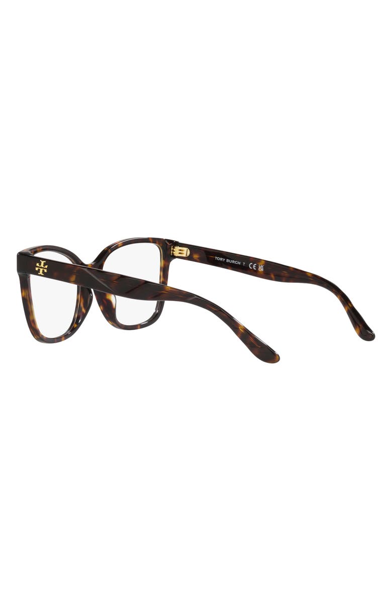 Tory Burch 55mm Oval Optical Glasses, Alternate, color, Dark Tort