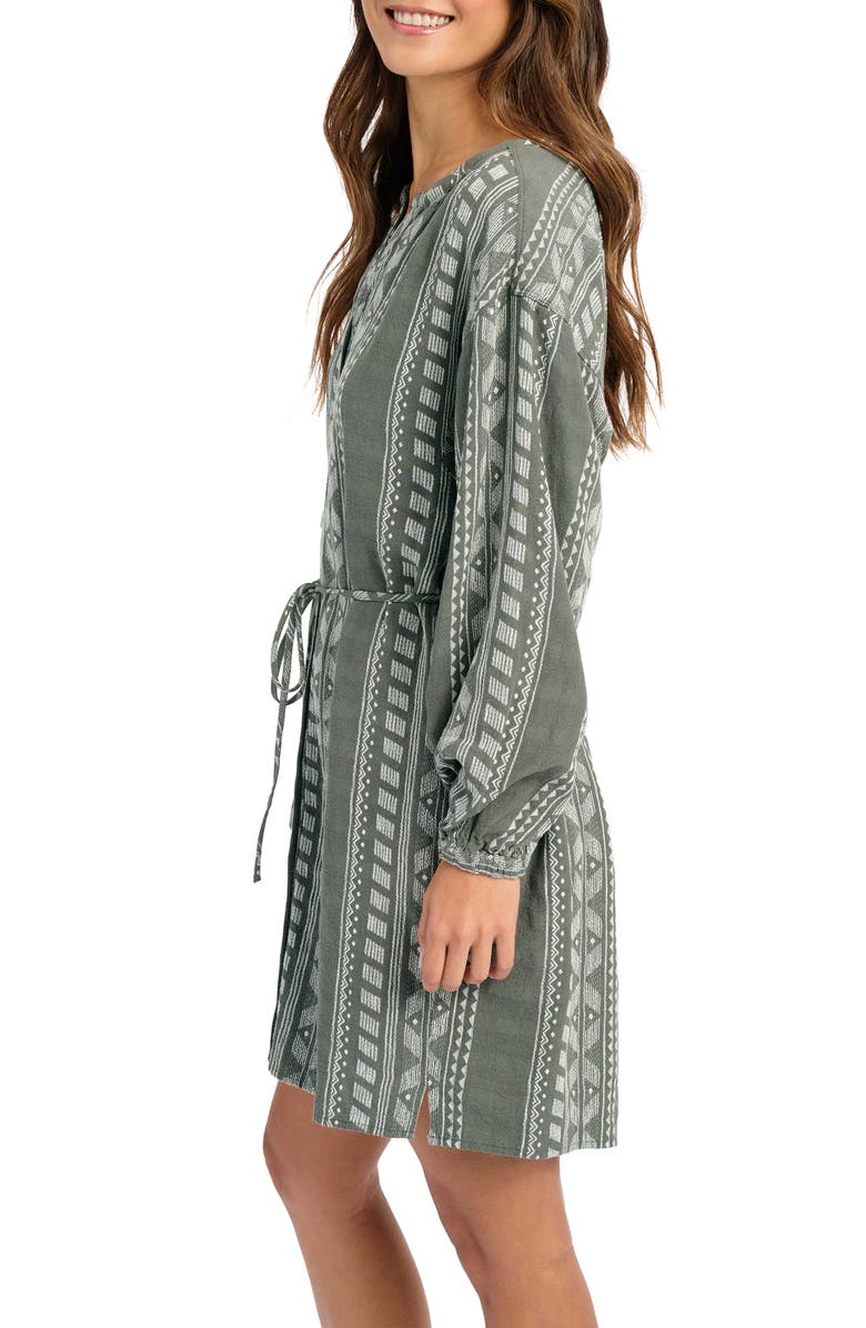 Splendid Freesia Jacquard Long Sleeve Linen Blend Minidress, Alternate, color, 