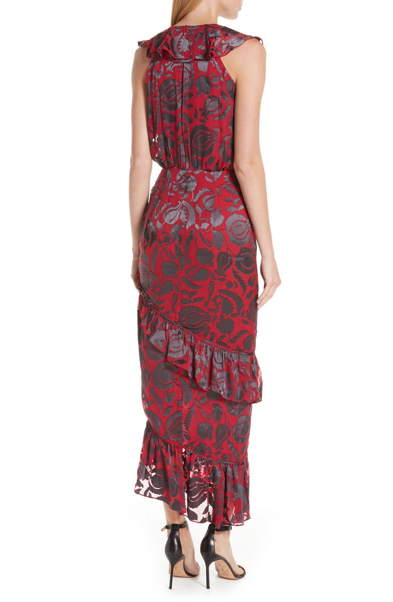 SALONI Anita Ruffle Trim Burnout Dress, Alternate, color,