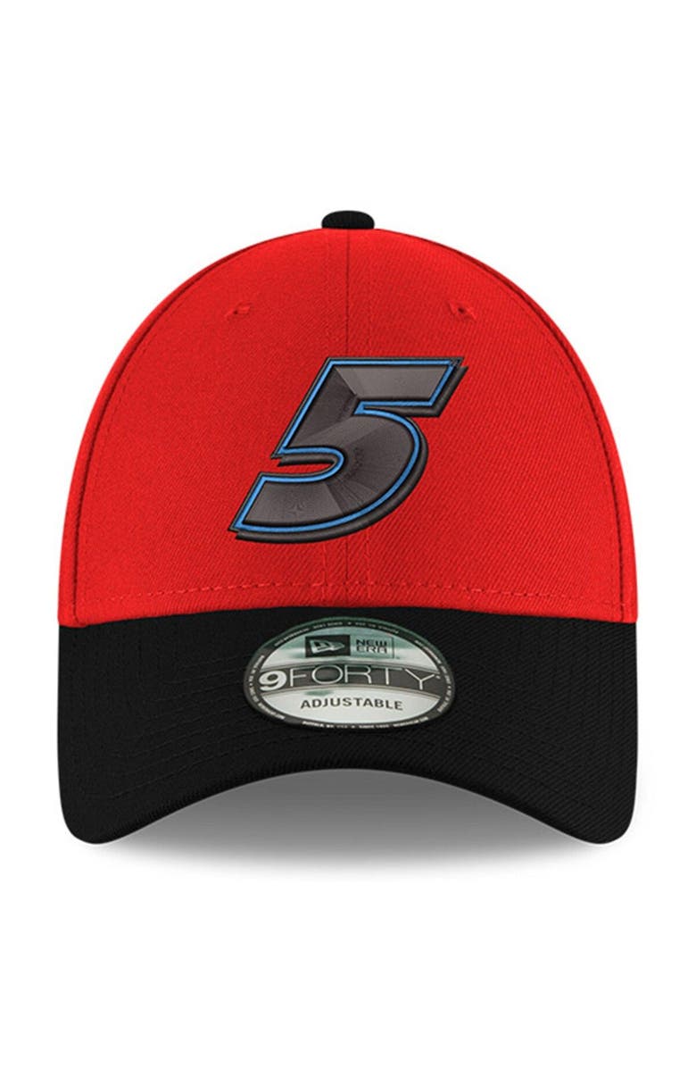 New Era Men's New Era Scarlet/Black Kyle Larson 9FORTY Snapback Adjustable Hat, Alternate, color, Scarlet
