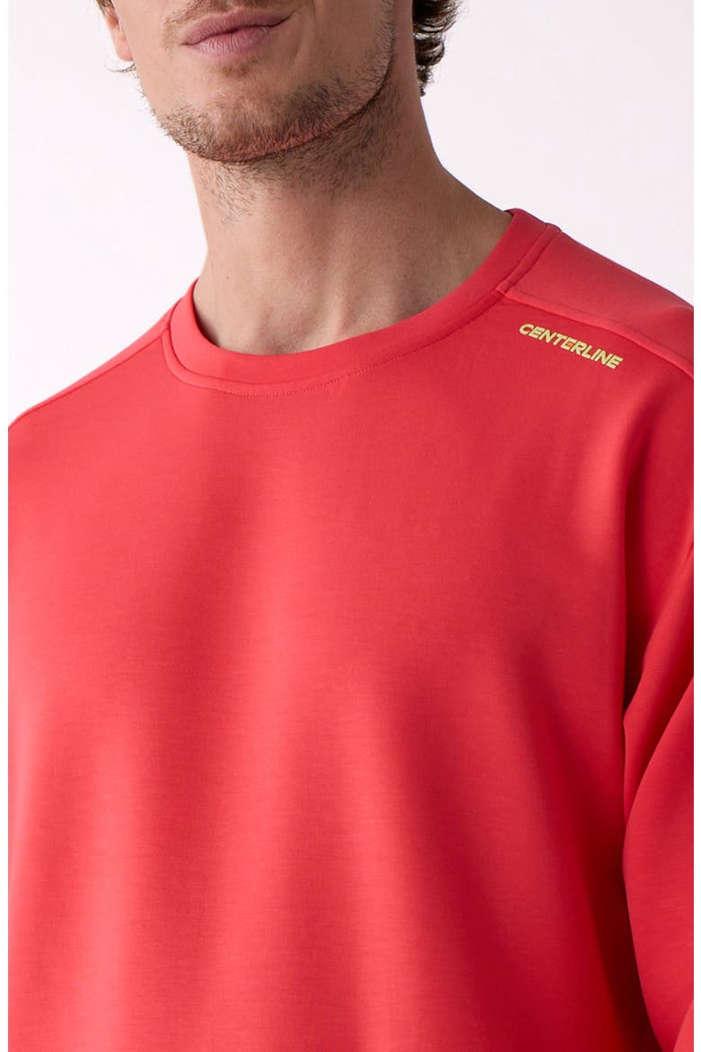 Après Men's Crew Sweatshirt, Alternate, color, Sunset Coral