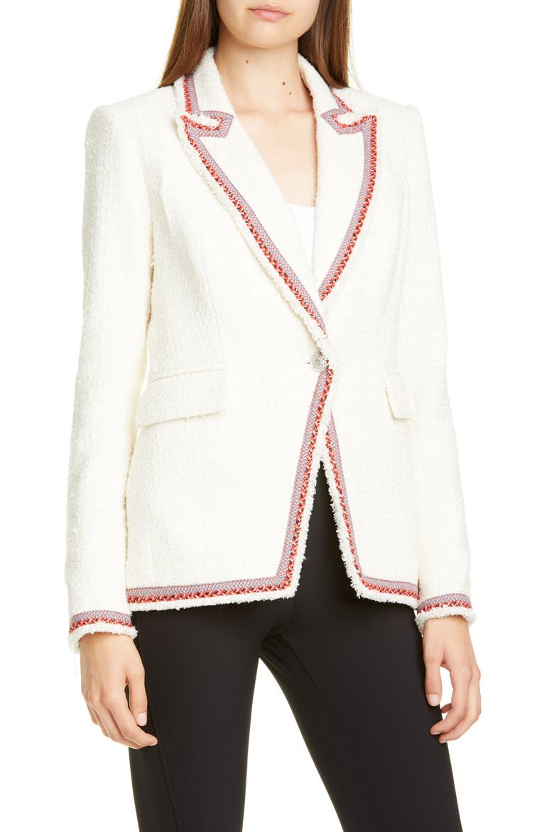 Raw Edge Cutaway Blazer, Main, color, IVORY