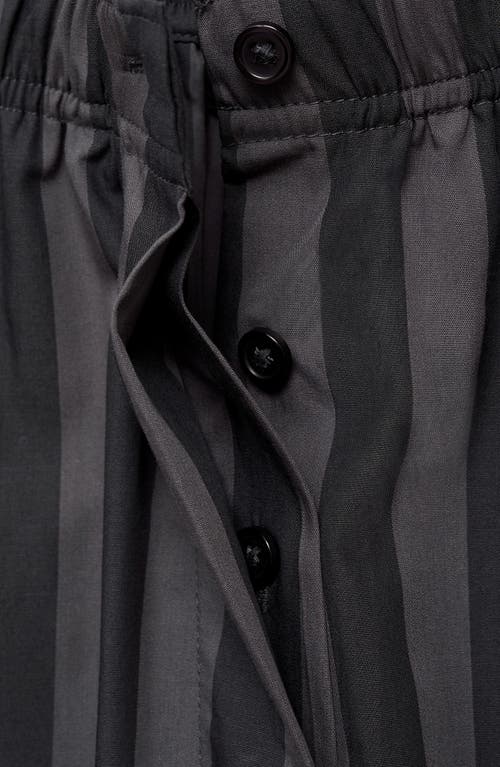 Mango Stripe Cotton Pajama Pants In Gray
