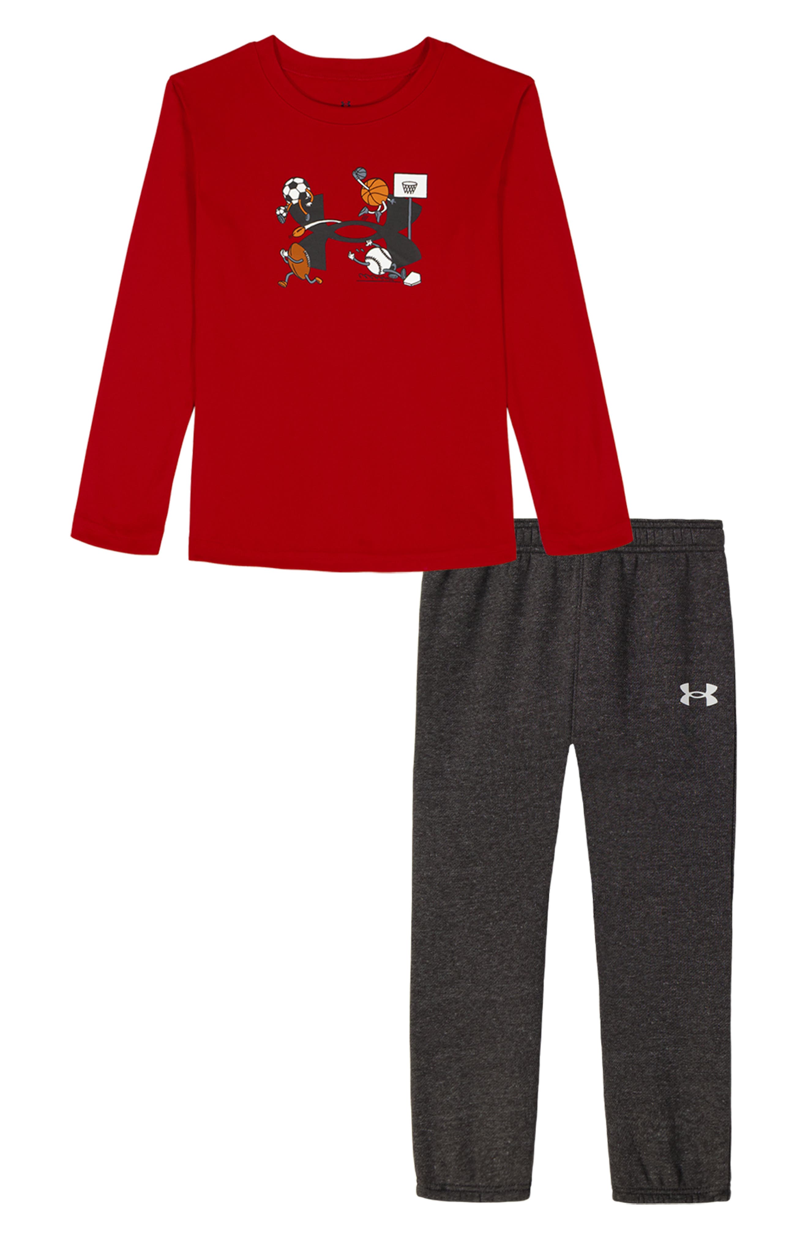 Under Armour Kids' Sport Logo Long Sleeve Graphic T-Shirt & Joggers Set