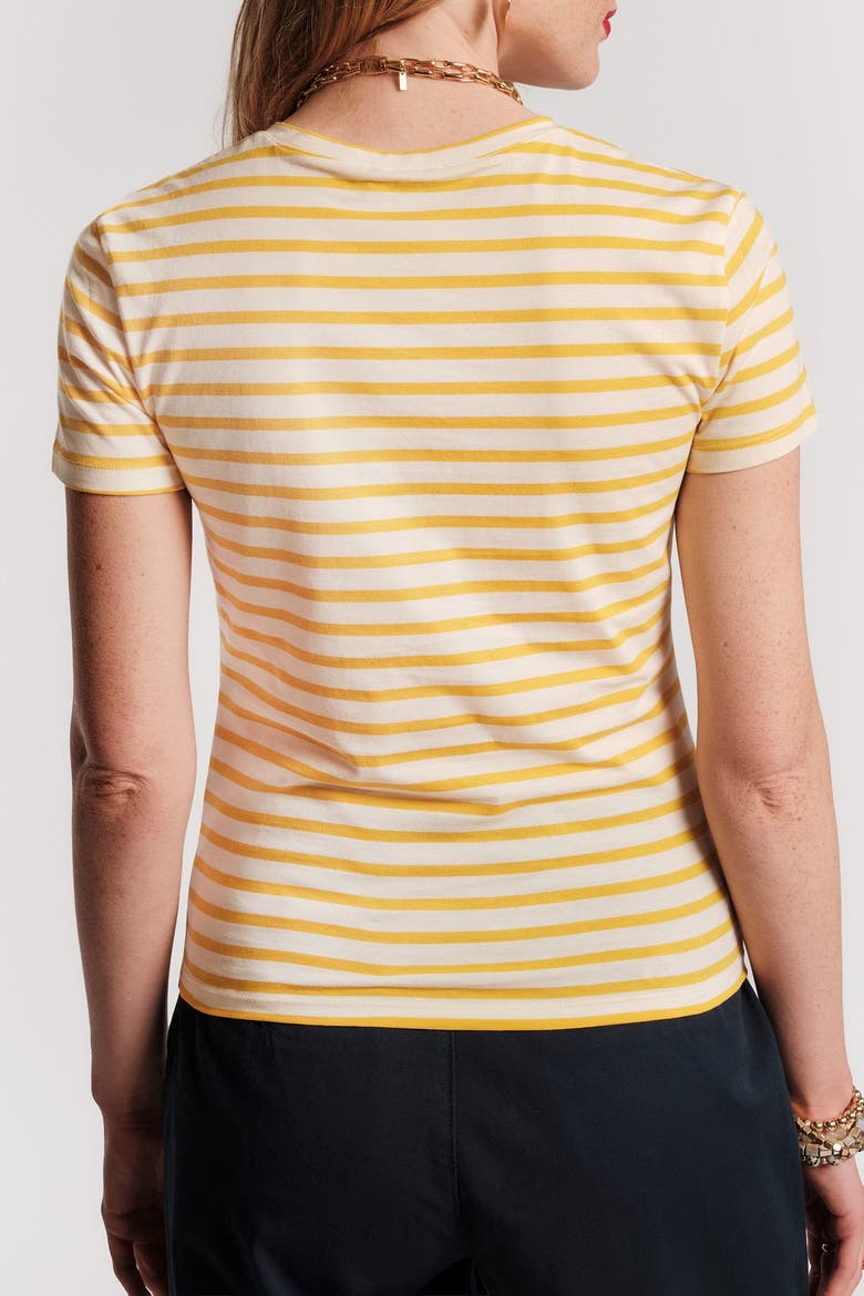 Super Crewneck T Stripe, Alternate, color, Oyster/Egg Yolk