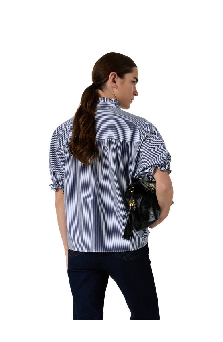 GERARD DAREL Clee Striped Puff Sleeve Blouse, Alternate, color, Ocean Blue