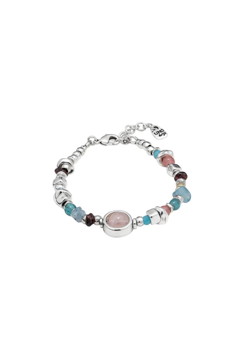 Textured Stone Crystal Bracelet, Main, color, Silver