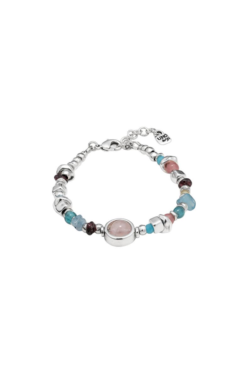 UNODE50 Textured Stone Crystal Bracelet, Main, color, Silver