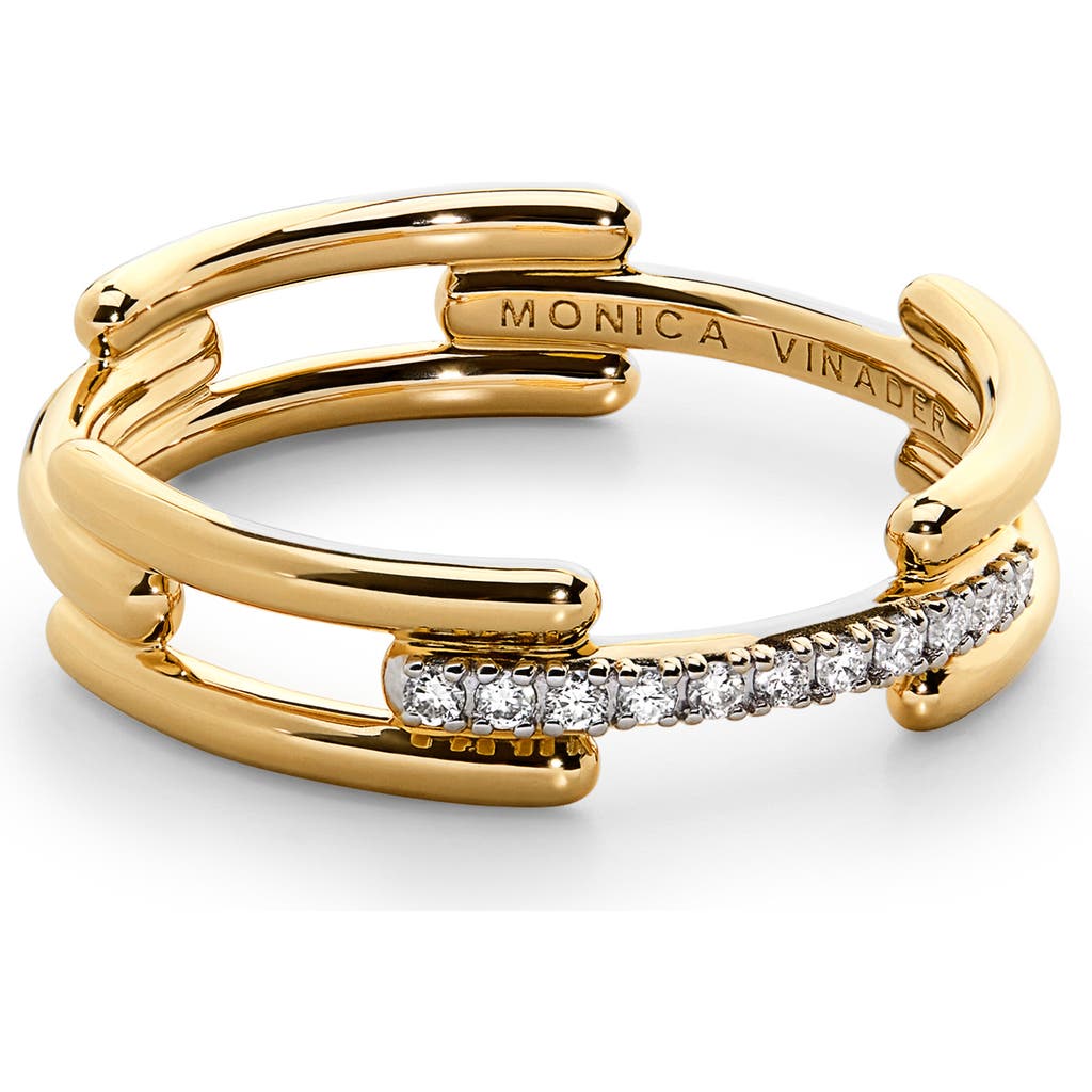 Monica Vinader Signature Link Lab Grown Diamond Ring In Gold
