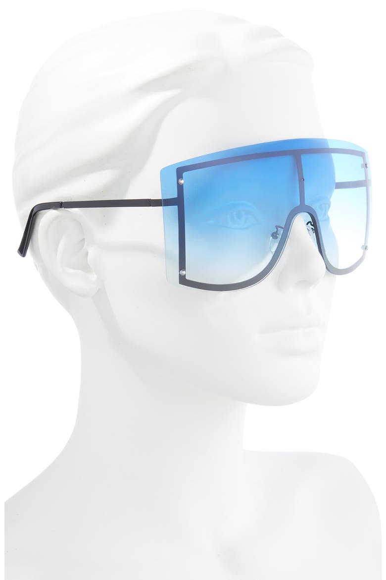 76mm Shield Sunglasses, Alternate, color, BLUE/ BLUE