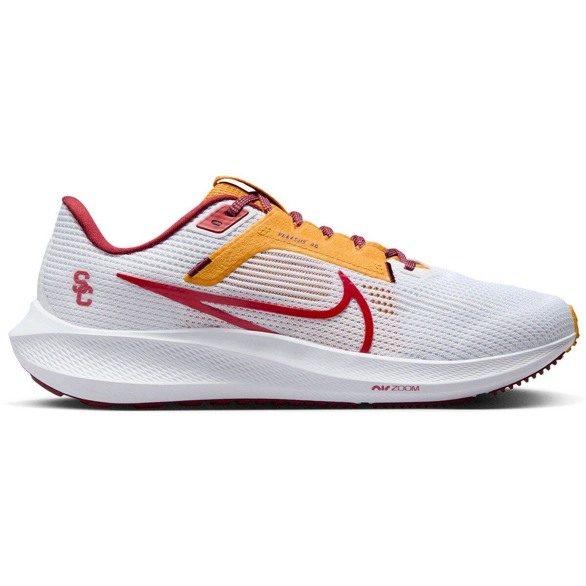 Unisex Nike  White USC Trojans Zoom Pegasus 40 Running Shoe, Alternate, color, White