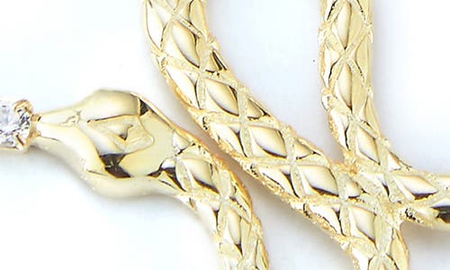 Sphera Milano 14k Over Silver Cz Snake Tennis Bracelet In Gold