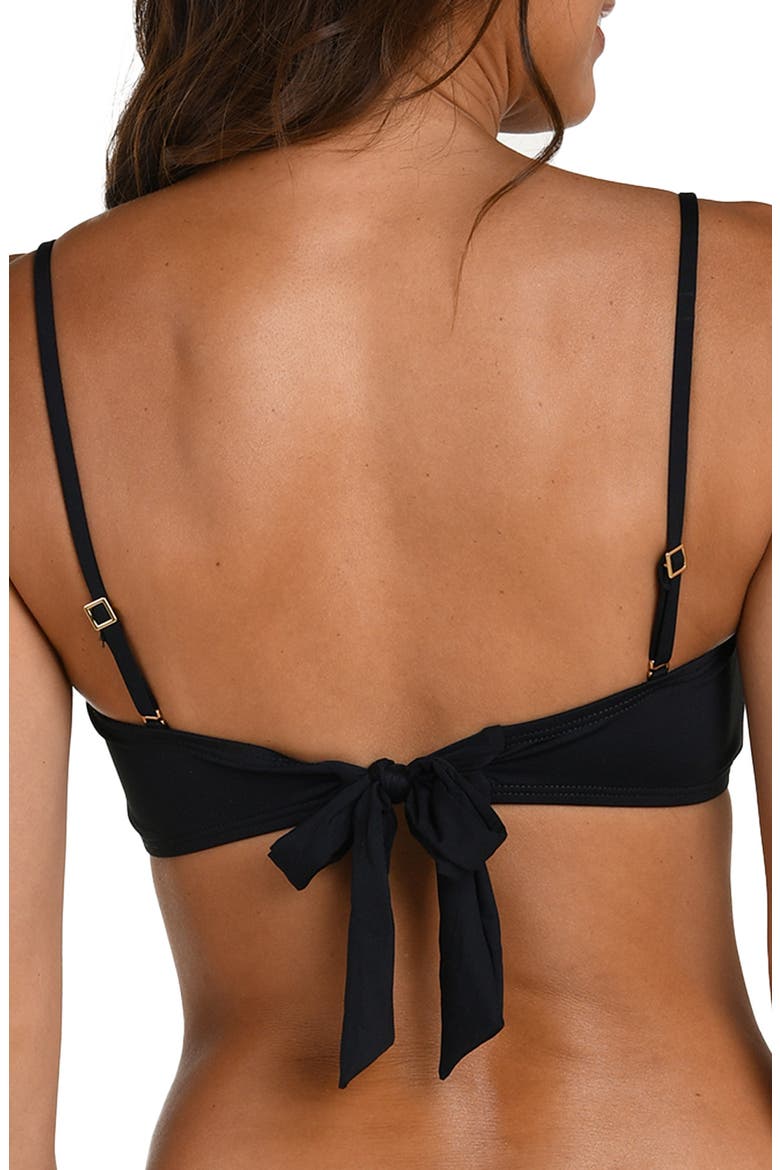 Island Goddess Bandeau Bikini Top, Alternate, color, BLACK
