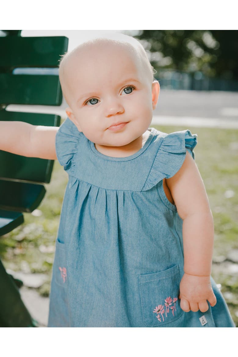 Light Blue Chambray Dress and Bloomer Set, Alternate, color, Light Blue Denim